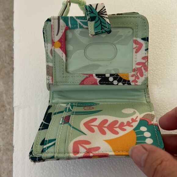 Vera Bradley Mint Green Small Zip Wallet - Picture 3 of 4